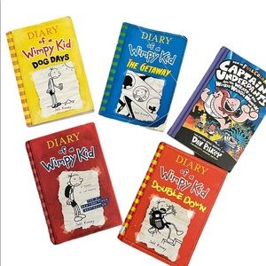 Kids books. Diary of a Wimpy Kid (4) and Captain Underpants (1)